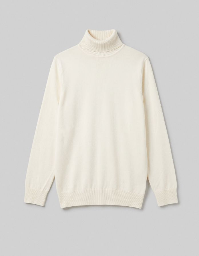 sweter z golfem issime ecru