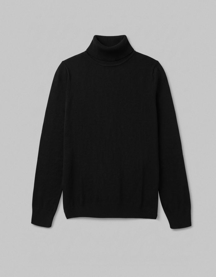 sweter z golfem issime czarny