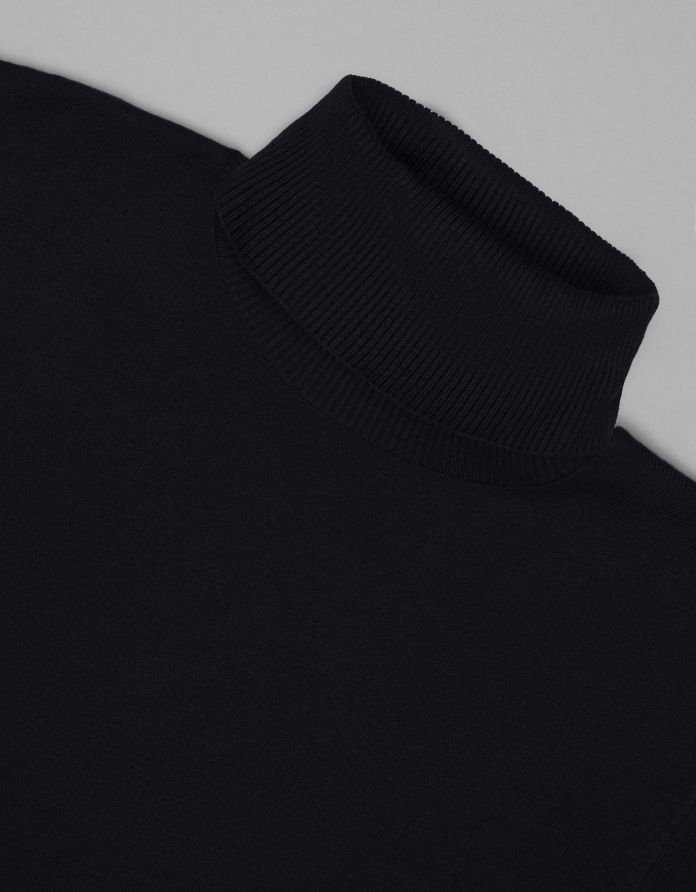sweter z golfem issime czarny