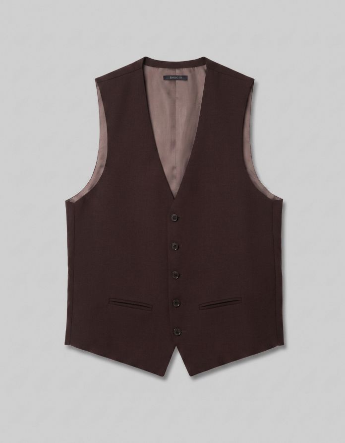 kamizelka do zestawu pianico bordowa slim fit