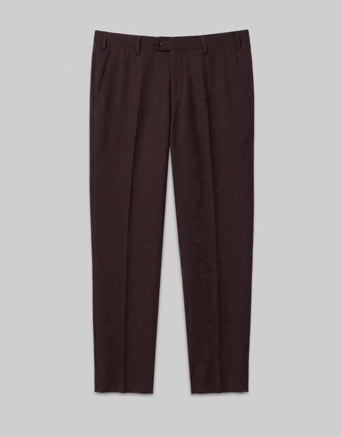 spodnie classic do zestawu pianico bordowe slim fit