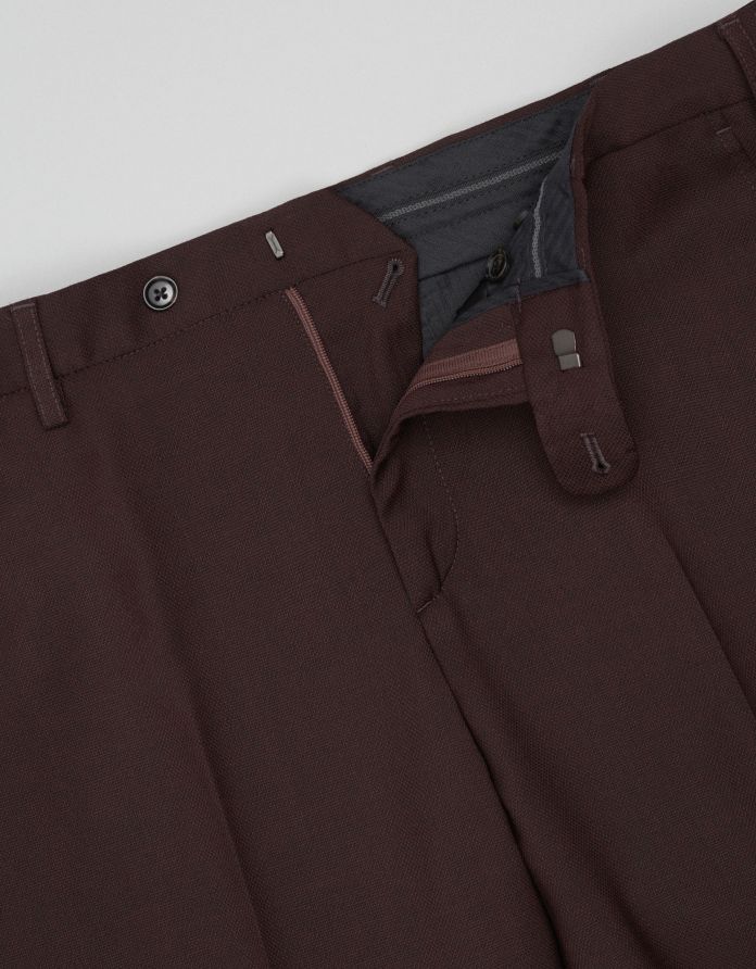 spodnie classic do zestawu pianico bordowe slim fit