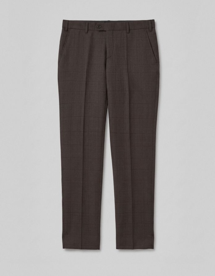 spodnie classic do zestawu parito brązowe slim fit