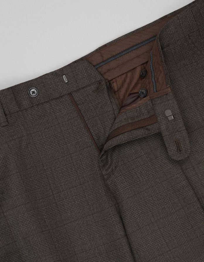 spodnie classic do zestawu parito brązowe slim fit