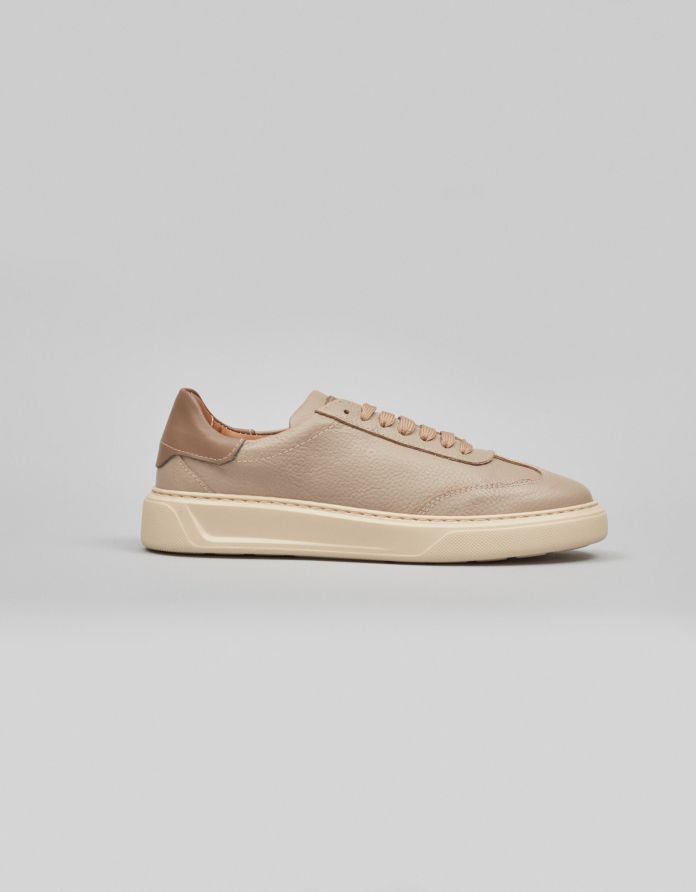 Beżowe (gi) sportowe buty skórzane N500