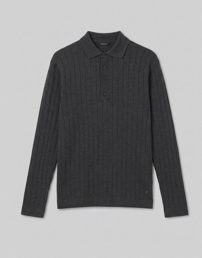 sweter polo pastrengo grafitowy