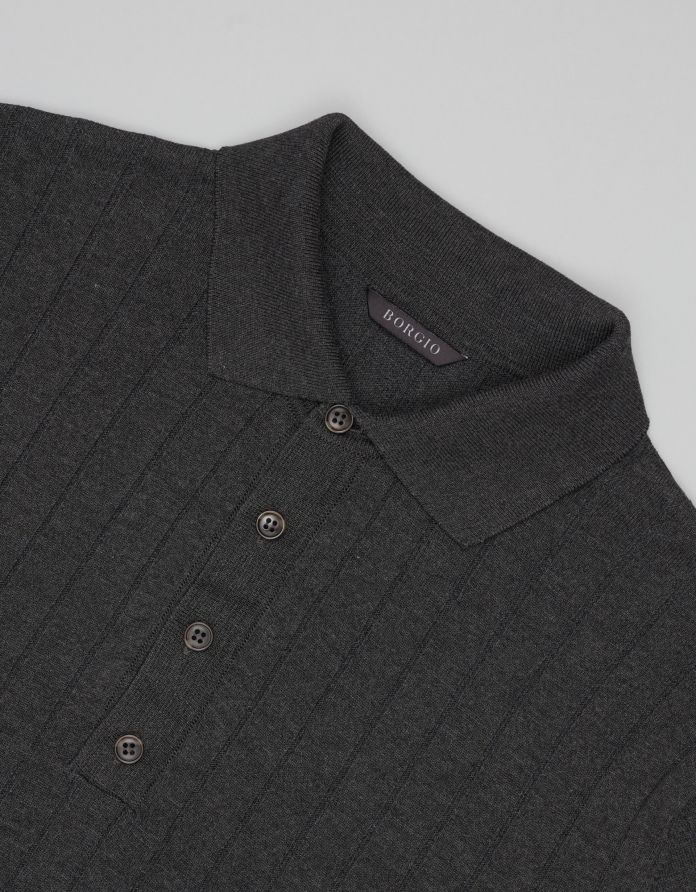 sweter polo pastrengo grafitowy