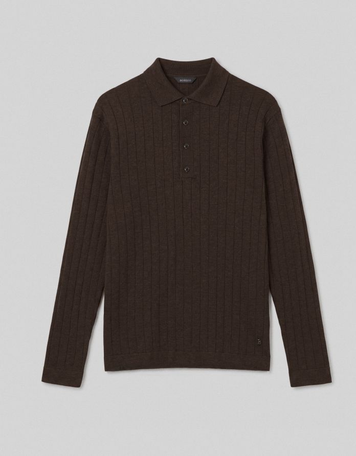 sweter polo pastrengo brązowy
