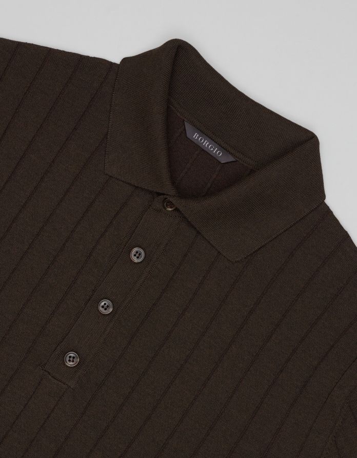 sweter polo pastrengo brązowy