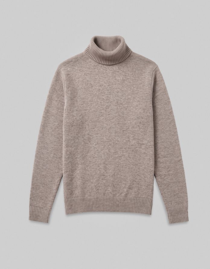 sweter z golfem godega tn beżowy