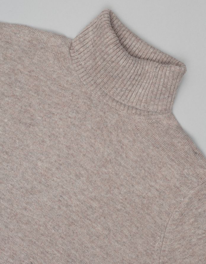 sweter z golfem godega tn beżowy