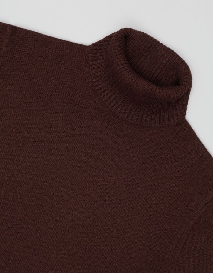 sweter z golfem godega tn bordowy