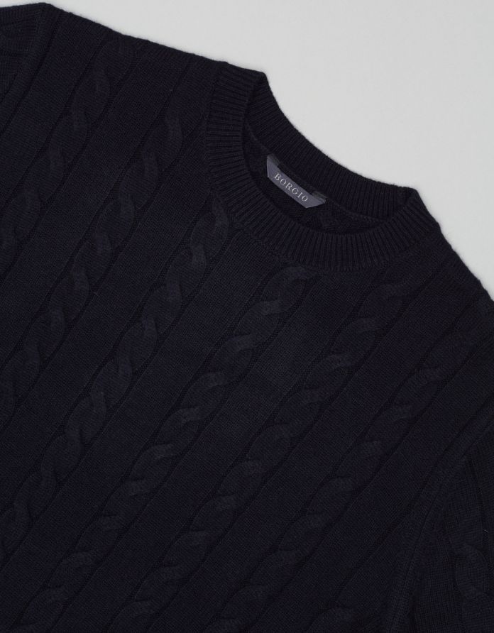 sweter varzo granatowy