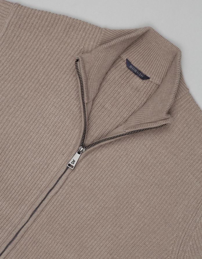 sweter rozpinany carezzano greige (gi)