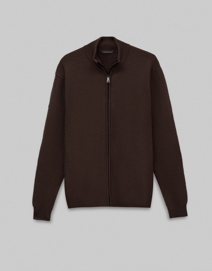 sweter rozpinany carezzano brązowy
