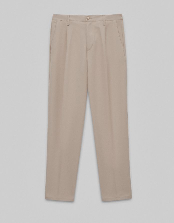 spodnie casual supersano beżowy regular fit