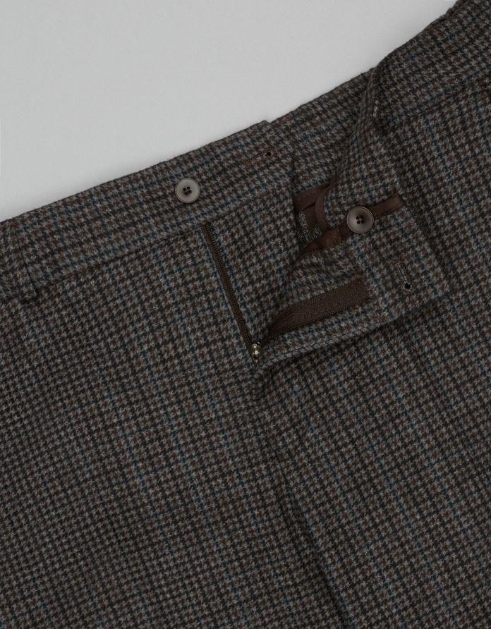 spodnie do zestawu petrizzi brązowe slim fit